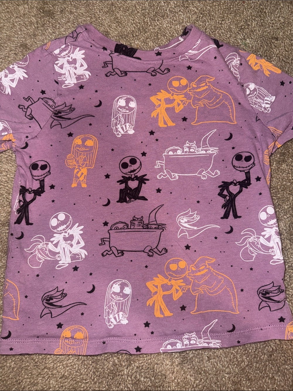 Disney Purple Halloween Character Kids Pajama Top